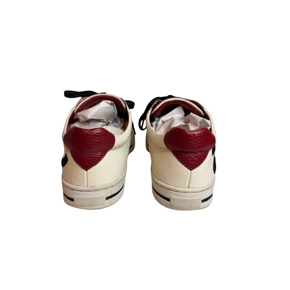 Brighton Loveme Cream Leather LOVE Heart Embroidered Sneakers Womens 6M - Picture 2 of 10